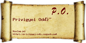 Privigyei Odó névjegykártya